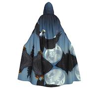 LiuMng Eagle under the stars Mantello con cappuccio unisex - Mantello lungo per Halloween Cosplay costumi e mago stregone gioco di ruolo