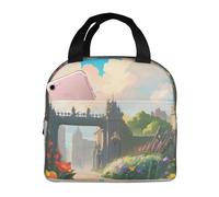 LiuMng Fuori dal cancello del castello carino borsa pranzo grande capacità isolato bento lunch box raffreddamento Totefor donne lavoro, viaggi, all'aperto
