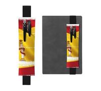 LiuMng Portapenne regolabile, segnalibro con fascia elastica nera, con stampa bandiera della Spagna, in pelle, per diario e notebook, Nero , Taglia unica, Portapenne regolabile per riviste