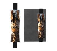 LiuMng Portapenne regolabile, segnalibro con fascia elastica nera, stampa New York Giraffe Street, custodia in pelle per matita per diario, Nero, One Size, Portapenne regolabile per riviste