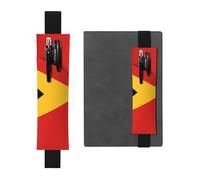 LiuMng Portapenne regolabile, segnalibro con fascia elastica nera, stampa Repubblica democratica di Timor Est, custodia in pelle per matita per diario
