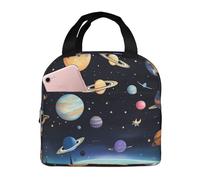 LiuMng Saturno Jupiter Earth Borsa per il pranzo carina grande capacità isolata bento lunch box raffreddamento Totefor donne lavoro, viaggi, all'aperto