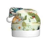 LiuMng Simpatico piccolo dinosauro classico cappello di Babbo Natale caldo confortevole perfetto per feste di festa, decorazioni natalizie