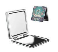 LiuMng Specchio cosmetico tascabile portatile The Swan in Love Specchio cosmetico da viaggio quadrato con stampa ingrandente specchio compatto per ciglia