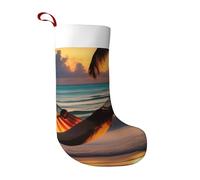 LiuMng Sunset beach amaca calze di Natale - classico personalizzato famiglia calzino per albero di Natale camino vacanza festa decorazione