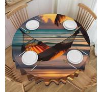 LiuMng Sunset Beach Amaca Stampa Tovaglia rotonda 152,4 cm - Morbida copertura impermeabile in pizzo per cucina, matrimoni, feste, uso