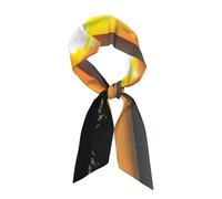 LiuMng Sunset Beach - Sciarpa da donna alla moda, in raso, con stampa, versatile, ideale per acconciature, calore e idea regalo