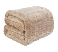 LIUNADM Coperta Plaid Pile 175 x 230 cm Morbida, Accogliente, Lavabile in Lavatrice Plaid Coperta Pile Singolo per Divano e Letto, Cachi