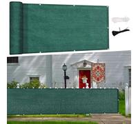 LIUNADM Frangivisto Balcone 50 x 740 cm Protezione Privacy Protezione UV Frangi-Vista Frangivento con Occhielli Fascetta Corda per Giardino Terrazza Esterno, Verde Scuro