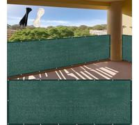 LIUNADM Frangivisto Balcone 65 x 500 cm Anti-UV Antivento HDPE Breathable Frangi-Vista Frangivento con Occhielli Fascetta Corda per Giardino Terrazza Esterno, Verde Scuro