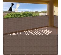 LIUNADM Frangivisto Balcone 75 x 660 cm Anti-UV Antivento HDPE Breathable Frangi-Vista Frangivento con Occhielli Fascetta Corda per Giardino Terrazza Esterno, Marrone