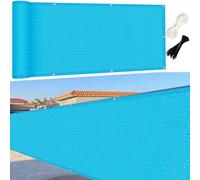 LIUNADM Frangivisto Balcone 75 x 840 cm Anti-UV Antivento HDPE Breathable Telo Copri Ringhiera e Schermo Privacy con Occhielli Fascetta Corda per Giardino Terrazza Esterno, Blu Cielo