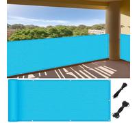 LIUNADM Frangivisto Balcone 85 x 690 cm Anti-UV Antivento HDPE Breathable Frangi-Vista Frangivento con Occhielli Fascetta Corda per Giardino Terrazza Esterno, Blu Cielo