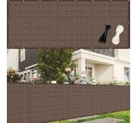 LIUNADM Frangivisto Balcone 95 x 780 cm Anti-UV Antivento HDPE Breathable Frangi-Vista Frangivento con Occhielli Fascetta Corda per Giardino Terrazza Esterno, Marrone