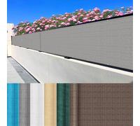 LIUNADM Frangivisto per Recinzione Giardino 125 x 680 cm Traspirante Protezione UV Frangivento Frangivisto Balcono Schermi con Occhielli Corde e Fascetta per Giardino Terrazza, Grigio Chiaro