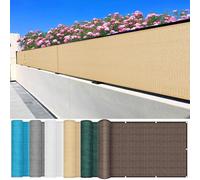 LIUNADM Frangivisto per Recinzione Giardino 130 x 720 cm Traspirante Protezione UV Frangivento Frangivisto Balcono Schermi con Occhielli Corde e Fascetta per Giardino Terrazza, Giallo Sabbia