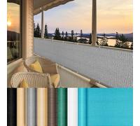 LIUNADM Recinzione Copertura per Balcone 110 x 520 cm Resistente al Vento Protezione Privacy Telo Frangivento, Frangivisto Balcone per Protezione con Occhielli Recinzione Giardino, Grigio Chiaro