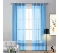LIUNADM Tende Finestre Voile Semi Trasparenti 50 x 145 cm Disponibile in Diversi Colori e Modelli Tende Oscuranti, Tenda Zanzariera Porta Finestra per Camera da Letto e Soggiorno, Blu Cielo
