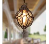 LIUNAIN Lampade a sospensione vintage Plafoniere da esterno impermeabili Lampade a sospensione in alluminio industriale in vetro per portico, corridoio, villa, interno, E27