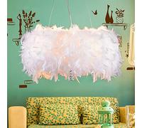 LIUNIAN 30CM Plafoniera Lampadario Lampadario Moderno Moda Piuma Plafoniera con Ombra E Pendente in cristallo per Soggiorno Camera Da Letto Portico Bar Ristorante Hotel