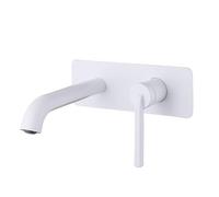 LIUNJHUY Lavandino del Bagno Lavandino 2 Fori per Rubinetto a Parete Miscelatore monocomando Caldo e Freddo in Ottone per lavabo del Bagno Bianco Interesting
