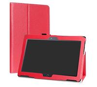 LiuShan BQ Aquaris M10 Custodia, Slim Sottile Pieghevole con Supporto in Piedi Caso per 10.1" BQ Aquaris M10 Android Tablet,Rosso