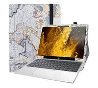 LiuShan Compatible with HP Elite x2 G4 Tablet Case,PU Leather Slim Folding Stand Cover for 12.3" HP Elite x2 G4 2-in-1 Tablet (Not fit 13.3" HP Elite x2 G4 Notebook),Map White