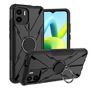 LiuShan Cover Compatibile con Xiaomi Redmi A1,TPU Shockproof Cover with 360°Rotating Ring Kickstand, Heavy Duty Armor Bumper Protective Shell Custodia per Xiaomi Redmi A1 Smartphone,Nero