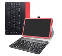 LiuShan MediaPad M5 Lite Custodia, Staccabile Tastiera QWERTY (Layout Inglese) Custodia per 10.0" Huawei MediaPad M5 Lite 10 Android Tablet,Rosso