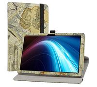 LiuShan per TECLAST P20HD Custodia, 360 Gradi di Rotazione Custodia in Pelle PU Caso per TECLAST M40 PRO/Dragon Touch Notepad 102 / Winnovo P20 / Blackview Tab 8 / Tab 8E,Map White