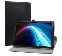 LiuShan per TECLAST P20HD Custodia, 360 Gradi di Rotazione Custodia in Pelle PU Caso per TECLAST M40se / Dragon Touch Notepad 102 / Winnovo P20 / Blackview Tab 8 / Tab 8E,Nero