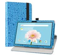LiuShan per TECLAST P20HD Custodia,TECLAST M40,TECLAST M40 Custodia, 360 Gradi di Rotazione Custodia in Pelle PU con Supporto Caso per 10.1" TECLAST P20HD / M40 / M40SE / M40 PRO Tablet,Azzurro
