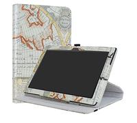 LiuShan Rotante Custodia per Lenovo Tab 4 10,360 Gradi di Rotazione Custodia in Pelle PU con Supporto Caso per Lenovo Tab 4 10 TB-X304F /Tab 4 10 TB-X304L 10.0" Android Tablet,Map White