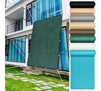 LIUWEIE Frangivisto Balcone 110 x 280 cm Traspirante, Protezione Solare, Anti-UV, Telo Frangivento da Esterno, Rete Ombreggiante, con Occhielli e Fascetta, per Balcone Giardino, Verde Scuro