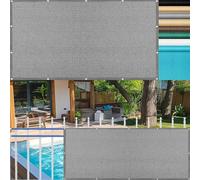 LIUWEIE Frangivisto Balcone 120 x 150 cm Protezione Solare, Anti-UV, Resistente al Vento Telo Copri Ringhiera da Esterno con Occhielli e Fascetta per Recinzione Terrazzo, Grigio