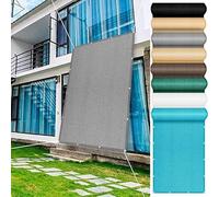 LIUWEIE Frangivisto Balcone 45 x 240 cm Traspirante, Protezione Solare, Anti-UV, Telo Frangivento da Esterno, Rete Ombreggiante, con Occhielli e Fascetta, per Balcone Giardino, Grigio