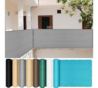 LIUWEIE Frangivisto Balcone 50 x 650 cm Protezione Solare, Anti-UV, Resistente al Vento Telo Frangi-Vista per Balcone con Fascette e Funi per Ringhiera Protezione, Grigio