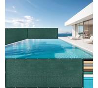 LIUWEIE Frangivisto Balcone 70 x 430 cm Traspirante, Protezione Solare, Antivento Ombreggiante per Recinzione con Fascette e Funi per Recinzione Terrazzo, Verde Scuro
