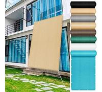 LIUWEIE Frangivisto Balcone 75 x 190 cm Traspirante, Protezione Solare, Anti-UV, Telo Frangivento da Esterno, Rete Ombreggiante, con Occhielli e Fascetta, per Balcone Giardino, Color Crema