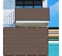 LIUWEIE Frangivisto Balcone per Protezione 85 x 605 cm Traspirante, Protezione Solare, Antivento Telo Ombreggiante Occhiellato con Fascette e Funi per Terrazza Esterno, Marrone