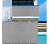 LIUWEIE Frangivisto Balcone per Protezione 85 x 850 cm Traspirante, Protezione Solare, Antivento Telo Ombreggiante Occhiellato con Fascette e Funi per Terrazza Esterno, Grigio