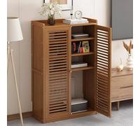 LIUWOPA Cassettiera nascosta per router WiFi e mobiletto multimediale, organizer autoportante con ripiano a due piani, per casa/ufficio, elegante design nero (59 x 24,9 x 97 cm)