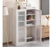LIUWOPA Cassettiera nascosta per router WiFi e mobiletto multimediale, organizer autoportante con ripiano a due piani, per casa/ufficio, elegante design nero (59 x 24,9 x 97 cm)