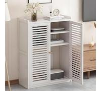 LIUWOPA Cassettiera nascosta per router WiFi e mobiletto multimediale, organizer autoportante con ripiano a due piani, per casa/ufficio, elegante design nero (59 x 24,9 x 97 cm)
