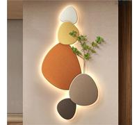 LIUWOPA Decorazione da Parete a LED 3D con Design in Pietra, murale Illuminato per Soggiorno, Camera da Letto, Ingresso, Accento Decorativo in Pietra illuminata