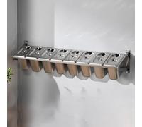 LIUWOPA Porta spezie da Parete in Acciaio Inox Commerciale con Coperchio e Cucchiaio, Set di contenitori per la distribuzione delle spezie, Stazione di distribuzione per Buffet di insalate, Vassoio
