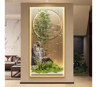 LIUWOPA Scultura da Parete 3D, Arte da Parete Feng Shui, sculture da Parete 3D appese con Luce a LED, Lampada da Parete con Sfondo Divano