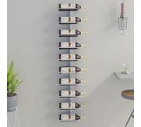 LIUWOPA Set di 2 portabottiglie da parete in ferro dorato per 9 bottiglie, design moderno, organizer per cucina, bar, dispensa, decorazione per la casa