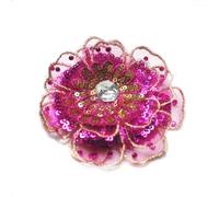 LIUXIN 2 Pezzi 8 cm Toppa da Cucire con Paillettes in Oro e Argento Ricamate in 3D, a più Strati, per Applicazioni da Sposa, Abiti Fai da Te