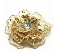 LIUXIN 2 Pezzi 8 cm Toppa da Cucire con Paillettes in Oro e Argento Ricamate in 3D, a più Strati, per Applicazioni da Sposa, Abiti Fai da Te